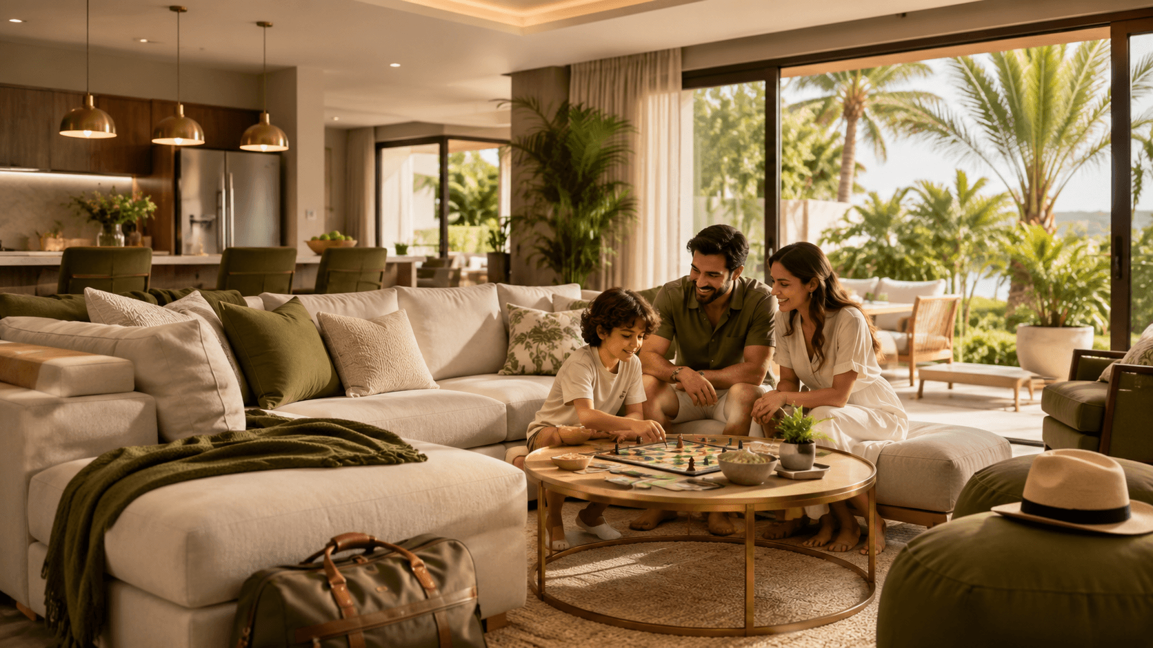 Family enjoying premium holiday home in Dubai